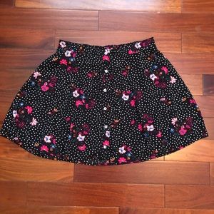 Express Floral Fit & Flare Skirt